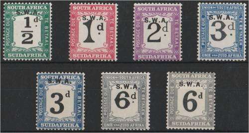 SWA  Postage Due set 1928-9 SACC 39-45  LMM
