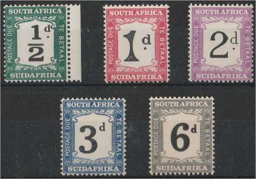 Union  1927 postage due set SACC 17-21  MNH