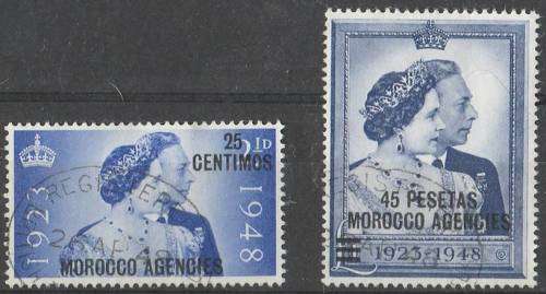 Morocco Agencies KG VI Silver Wedding set SG 255/6 FDC