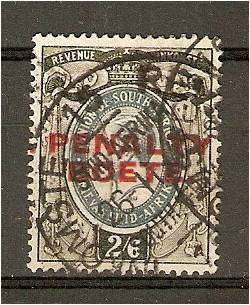 Union KG V  2/6d revenue O/P "PENALTY"  fine used.
