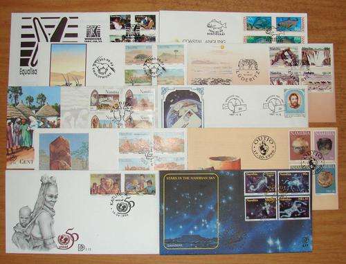 Namibia  10 early FDCs perfect condition