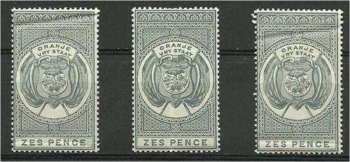 ORC 3 x 6d revenues MNH but creased (50% catalogue quoted)