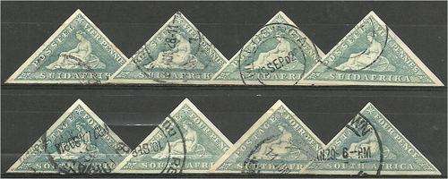 Union 8 x 4d triangulars  (4E + 4A) fine used