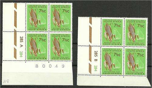 RSA  1st defn  7 1/2c  C/Bls x 4  MNH  SACC  268a  A+B panes
