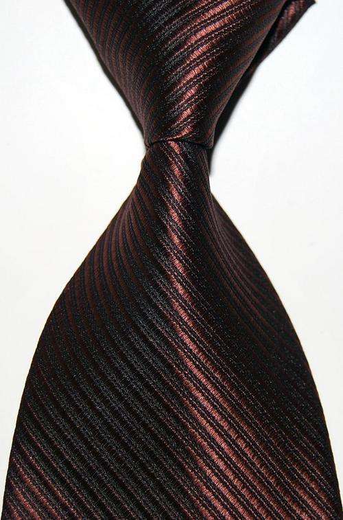 New Stripes Brown JACQUARD WOVEN Silk Men's Tie Necktie (free shipping)