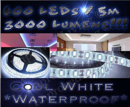 LED strip - COOL WHITE Marine grade waterproof *48 Watts*600 Ultra bright LEDs - 3000LM price/m