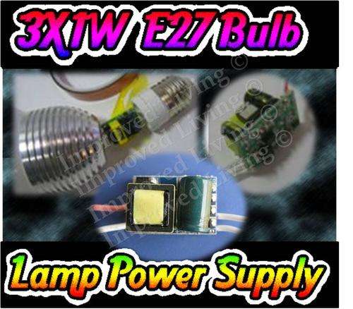 3X1W  E27 bulb lamp power supply built-in constant current LED driver   - FREE SHIPPING OPTION