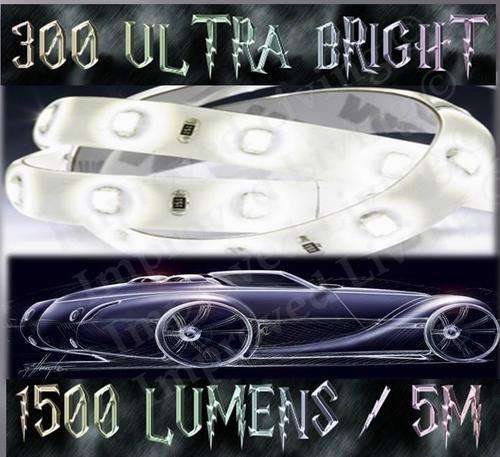 COOL WHITE * 24 Watts *300 Ultra bright LEDs price/m LED strip  -FREE SHIPPING option!