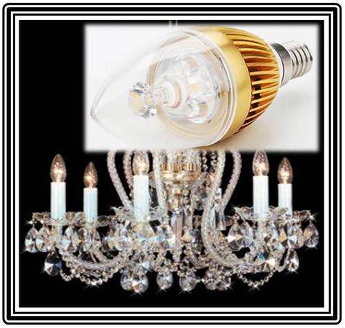 *** LED CANDLE Bulb E14 *** 3 WATT WARM WHITE *Screw in type chandelier light - FREE SHIPPING OPTION