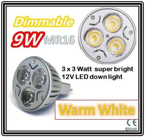 *** LED Bulb MR16 *** 3 LED 9W Dimmable  ** 12V downlight - FREE SHIPPING OPTION