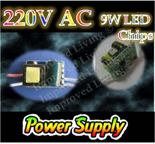 9W  220V AC LED Chips  power supply - constant current LED driver - FREE SHIPPING OPTION