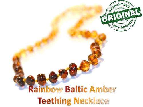New Rainbow colour Baby teething Baltic Amber Necklace -FREE SHIPPING OPTION