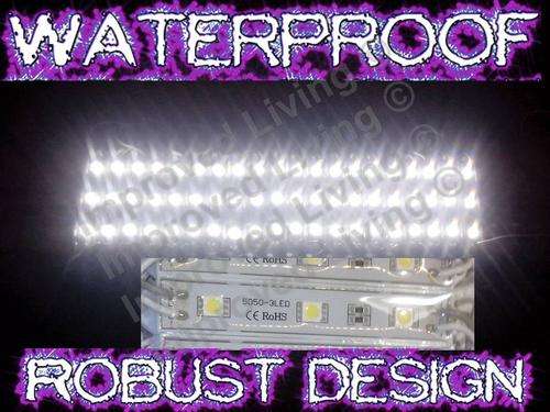 5050  Waterproof Cool White LED blocks * HEAVY DUTY * Eyeball blistering goodness! (8000 - 11000K!!)