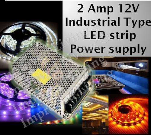 LED strip Power supply- 2A 12V DC Industrial Type - FREE SHIPPING OPTION