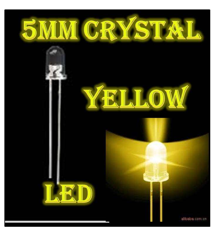 5mm  Amber Yellow Crystal Clear LED Light Lamp  **