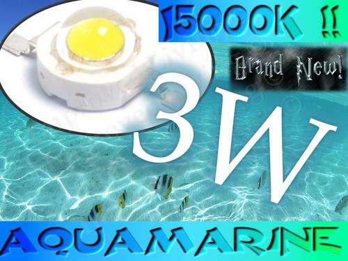 Aquamarine 3W Extreme Cool White LED chip - 15000K !! -  - FREE SHIPPING OPTION