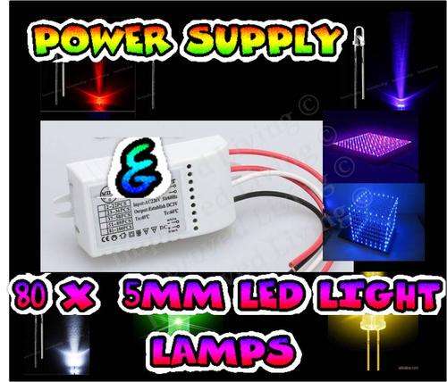 50 x 5mm LED light lamps with 220VAC power supply