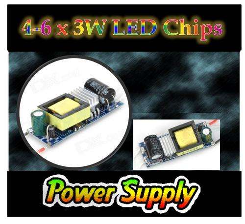 4-6 x 3W  220V AC LED Chips  power supply - constant current LED driver - FREE SHIPPING OPTION