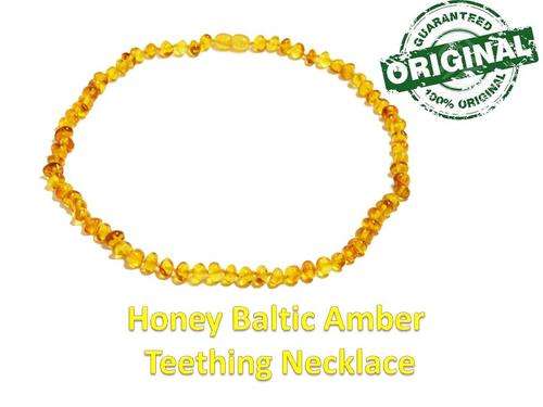 Honey colour Baby teething Baltic Amber Necklace -FREE SHIPPING OPTION