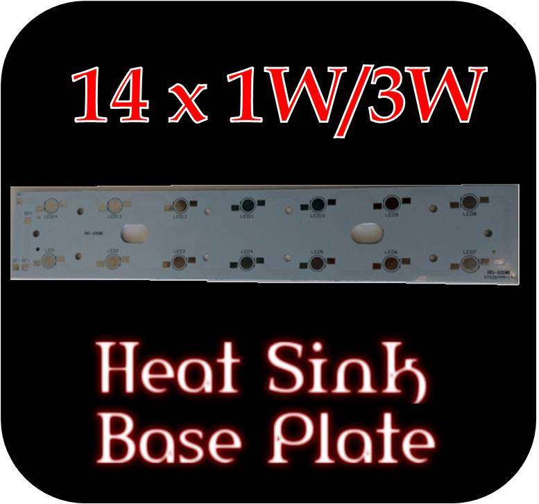 14 x 1/3W High Power LED chip Heat Sink Aluminium Base plate  *** Free Shipping Option