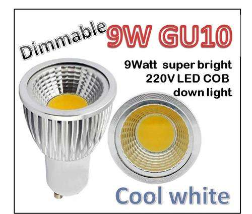 DIMMABLE 9W GU10 COB LED DOWNLIGHTS: 80V ~ 265V AC COB LIGHT FREE SHIPPING OPTION