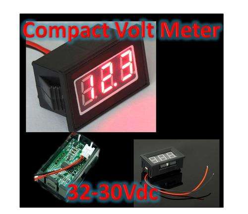 Compact RED Volt Meter *3.2 - 30 VDC - FREE SHIPPING OPTION