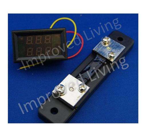 DC 4.5-30V 0-50A Dual LED Digital Volt meter Ammeter Voltage AMP Power with 50A shunt