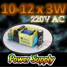 10-12 x 3W  220V AC LED Chips  power supply - constant current LED driver - FREE SHIPPING OPTION