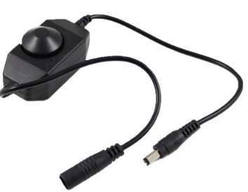 Black  PWM Dimmer switch for LED Strips with DC connectors