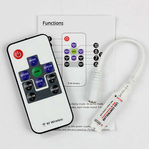 RGB LED  strip RF Radio Frequency controller switch and remote *****FREE SHIPPING OPTION