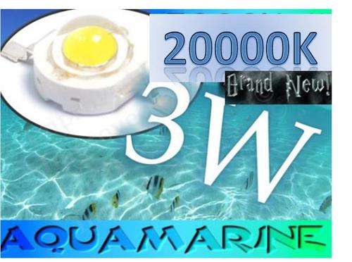 Aquamarine 3W Extreme Cool White LED chip - 20000K * Local Stock