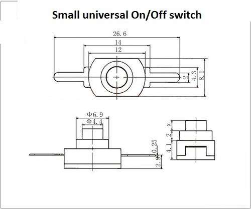 Small universal switch  18x12x8mm * Local Stock