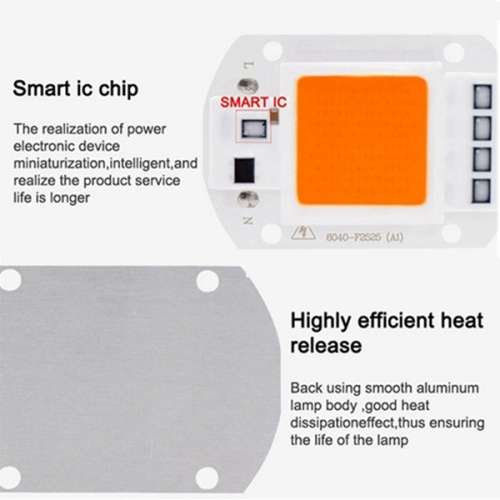 50W LED Full Spectrum Plant Grow Light 300-840nm DIY Chip AC220V  with reflector & lens* Local stock