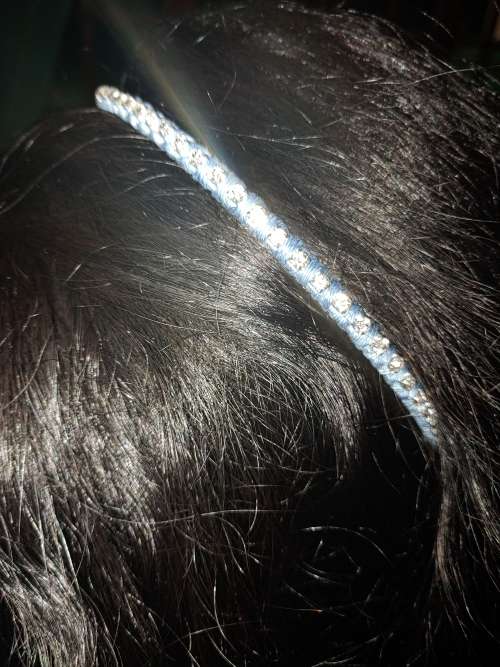 Handmade original blue Diamante wrapped headband. HB1