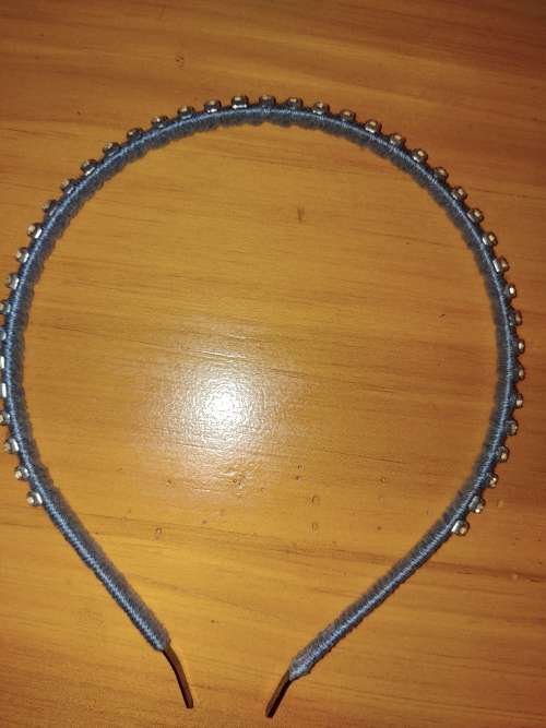 Handmade original blue Diamante wrapped headband. HB1