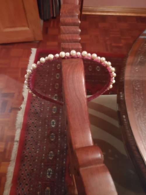 Hand made original - dusky pink pearl wrapped headband. HB5