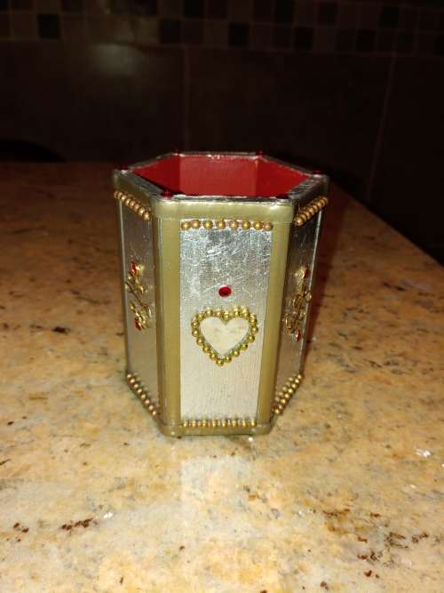 Silver gilded bling pen/ anything holder: CS. SALE - WAS R400