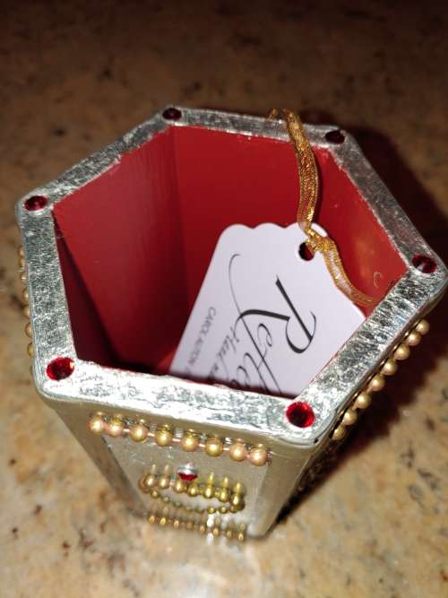 Silver gilded bling pen/ anything holder: CS. SALE - WAS R400