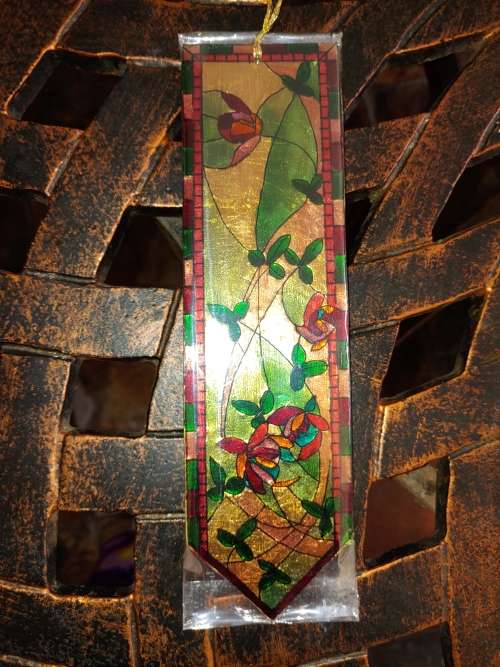 Unique hand-painted, gilded bookmark from the Stained Glass Series. B4. SALE - WAS R399