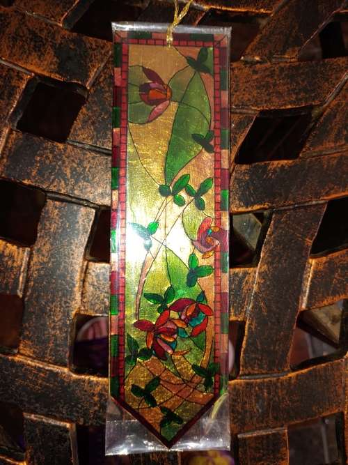 Unique hand-painted, gilded bookmark from the Stained Glass Series. B4. SALE - WAS R399