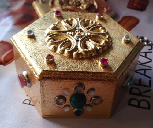 Gilded gem-encrusted trinket box - only 2 ever made. T2. SALE - WAS R2500