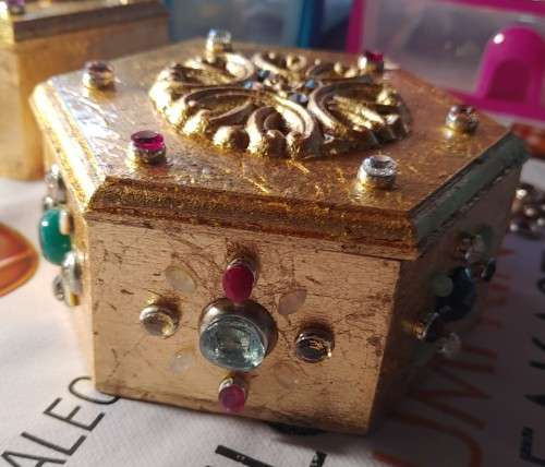Gilded gem-encrusted trinket box - only 2 ever made. T2. SALE - WAS R2500