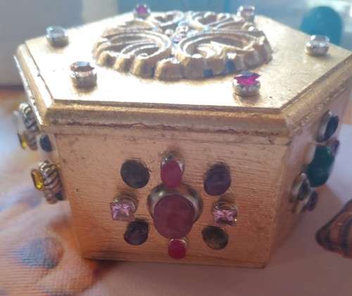 Gilded gem-encrusted trinket box - only 2 ever made. T2. SALE - WAS R2500