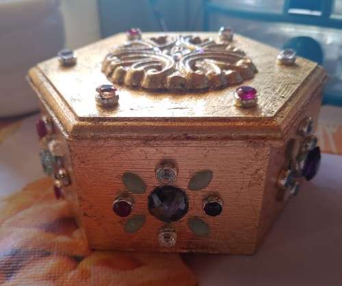 Gilded gem-encrusted trinket box - only 2 ever made. T2. SALE - WAS R2500