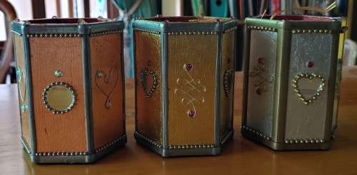 Silver gilded bling pen/ anything holder: CS. SALE - WAS R400