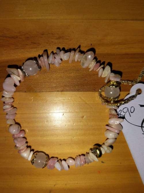 Pink Opal & rose Quartz bracelet. B90