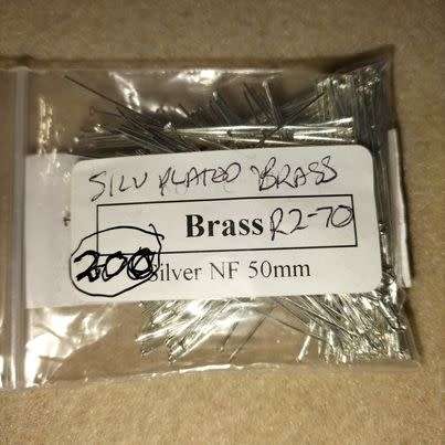 SALE: Silver-plated Brass headpins 50mm/  200