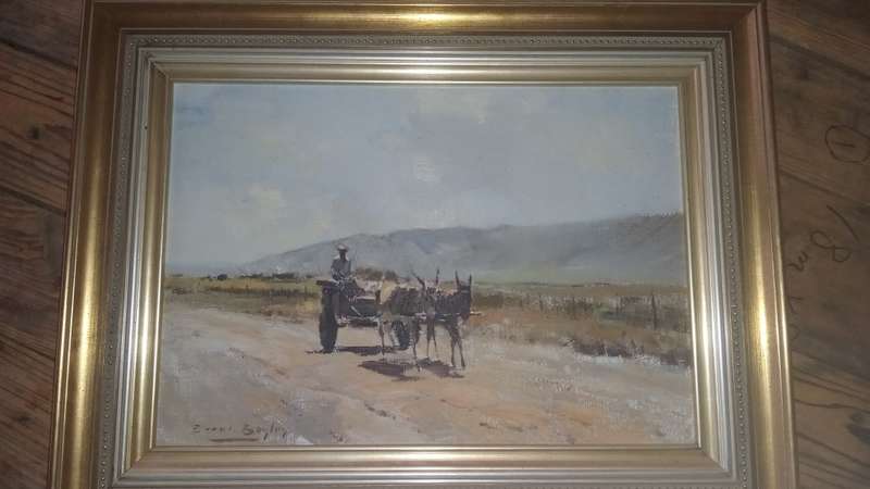 Errol Boyley painting measuring 35 by 50cm Donkey Cart
