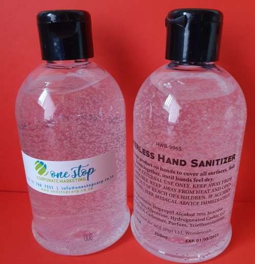 250ML MSDS Approved Gel Hand Sanitiser - 70% Alcohol