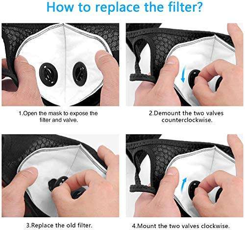 NEOPRENE DUAL VALVE SPORTS MASK WITH 2 FREE FILTERS